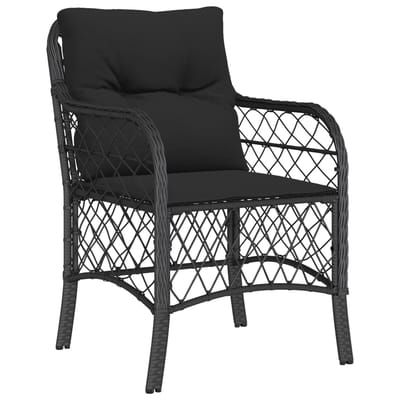 vidaXL - 7-delige - Tuinset - met - kussens - poly - rattan - zwart