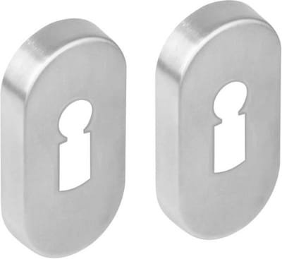 Intersteel Rozet met sleutelgat ovaal verdekt rvs geborsteld 10 mm