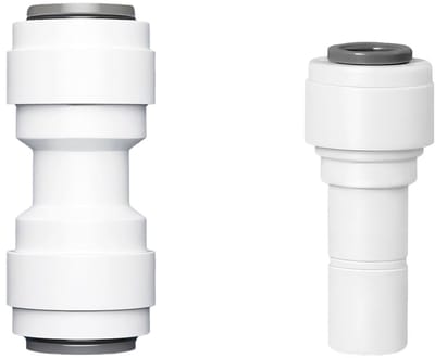 Dailygoods- Waterfilter - 2 Stuks RO Waterfilter Beugel - 3/8" Recht Pijp Fitting - 1/4" Snelle Verbinding - Hoogwaardige POM Materialen - Lekvrije Aansluitingen - Waterfilterkoppeling