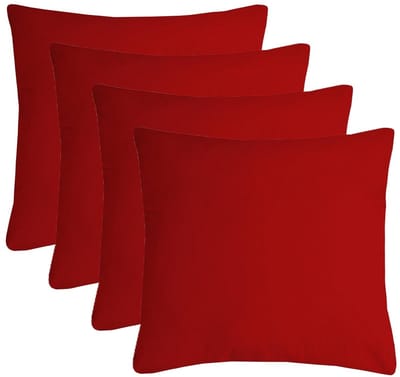 Stof Textile sierkussen Nelson - 4x - rood - 40 x 40 cm - bank kussens - zitkussens - binnen/buiten - polyester