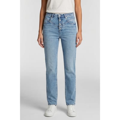 Karl Lagerfeld Seamed Straight Denim Washed Mid Blue Taglia: W26L30 | Pantaloni Outlet | Donna | Blu