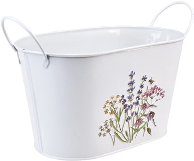 Metalen bloemenkom, plantenbak, bloempot, 27×16×15,5 cm