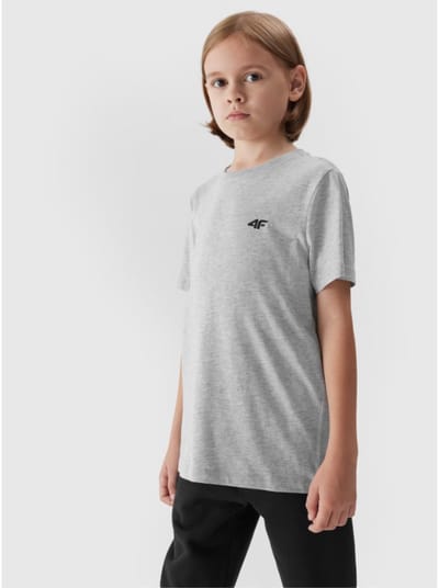 4F Kinder T-shirt van Premium Katoen - Grijs, Maat 134