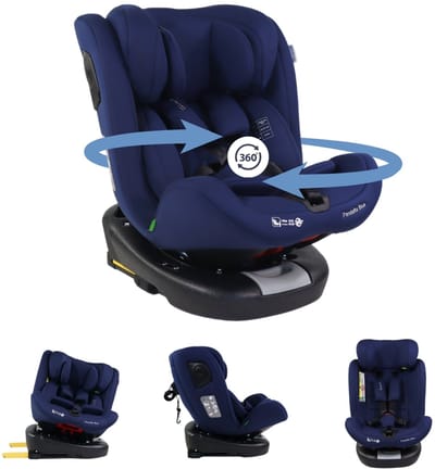 Mobiclinic Pandafix - Autostoel - I-size 360° draaibaar - Isofix - Groep 0/1/2/3 - 40 tot 150 cm - 0 - 36 kg - Vanaf de geboorte tot 12 jaar - Comfort & Veiligheid - Blauw