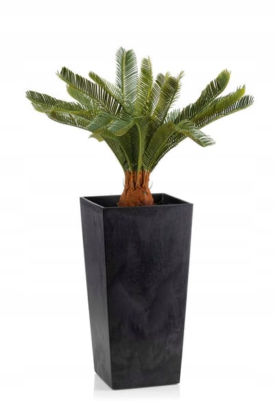 Moderne Betonlook Plantenbak Porto Zwart 46,5cm met Inzet