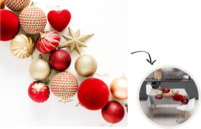 Kerst Tafelkleed - Kerstmis Decoratie - Tafellaken - Winter - Rood - Kerstballen - 180x180 cm - Kerstmis Versiering