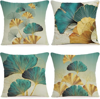 Famanu – Set van 4 stuks ribfluwelen kussenhoezen corduroy decoratief voor bank slaapkamer auto
