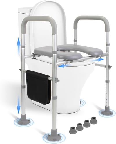 Verstelbare Toiletverhoger met Armleuningen - Veilig en Comfortabel Zitcomfort tot 150kg