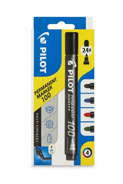 Pilot - Viltstift – Ronde Punt - 1 mm – Zwart – Set van 4