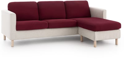 Belmarti® Zitkussenhoes Bali - 180cm tot 230cm breed Rood - Premium universele Belmarti® kussenhoezen voor zitbanken, caravans, boten en campers