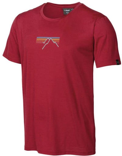 Ivanhoe t-shirt UW Ceasar Sunset voor heren - 100% extra fijne merino wol - Rood