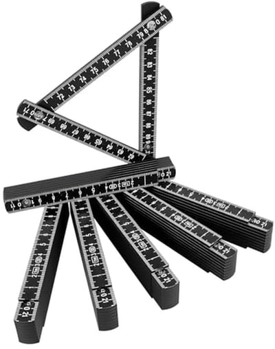 Mini Duimstok - Schakel Meetlat - Nauwkeurig Meten - Versterkt Met Glasvezel - 6 Stuks 1 Meter - Zwart