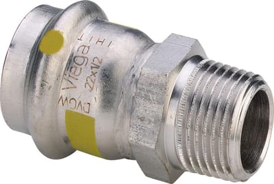Viega Sanpress Inox G-verloopstuk, d 22mm, R 3/4 roestvrij staal Model 0211, 486754