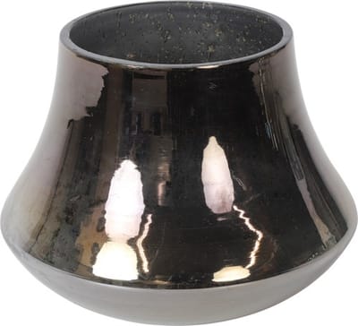 Countryfield Vaas Roza glas L18B18H13,5CM d.grijs