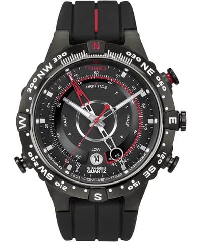 Timex Tide/Temp/Compass T2N720 Horloge - Siliconen - Zwart - Ø 45 mm