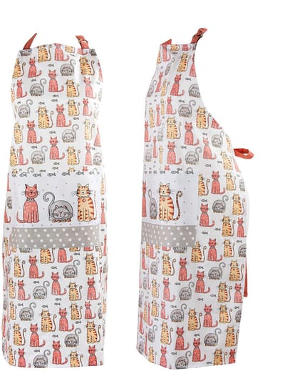 Dailygoods - Keukenschort met Schattige Katten Print - 100% Katoen, Verstelbaar