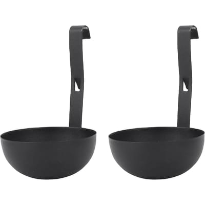 2 pièces Pocheuse à œufs Antiadhésive Facile à Nettoyer Acier Inoxydable Cuiseur d'œufs Pochés pour Cuisine Noir