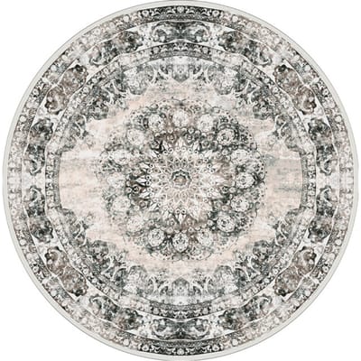 Vloerkleed Viola - Rond - ø120 cm - Antraciet - Vintage