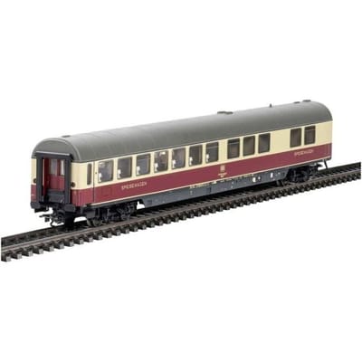 Märklin 43872 H0 sneltreinrestauratiewagen purperrood/beige van de DB WRmh 132 restauratierijtuig