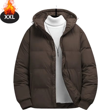 Livano Winterjas - Parka - Heren - Winter - Jas - Volwassen - Stijlvol - Koffie - XXL
