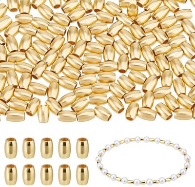 Dailygoods- Vatafstandskralen 150 Stuks - Messing Kralen - Gat 1,4 mm - Kleine Gatkralen - Doe-het-zelf Sieraden - Organiseren en Scheiden