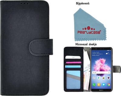 Pealycase® Wallet Bookcase Geschikt voor Huawei P20 Pro - Zwart Fashion Hoesje