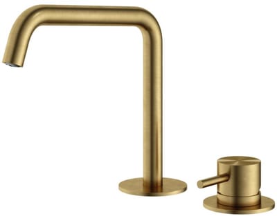 Hotbath Archie AR023 wastafelkraan 2-gats geborsteld messing PVD