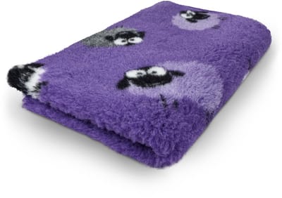 Vetbed Farm Animals - Woolly Sheep - Paars - Antislip Hondenmat - 100 x 75 cm - Hondenbed - Benchmat - Voor Honden - Machinewasbaar Hondenkleed
