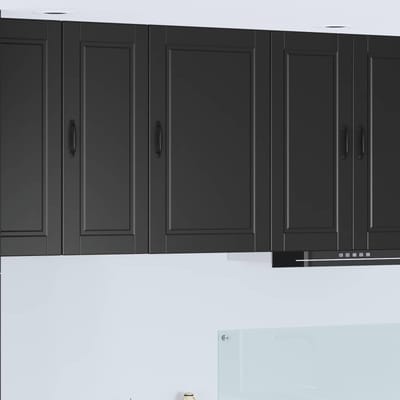 vidaXL - Wandkast - PORTO - Zwart - 50 - x - 31 - x - 80 - cm - Bewerkt - hout