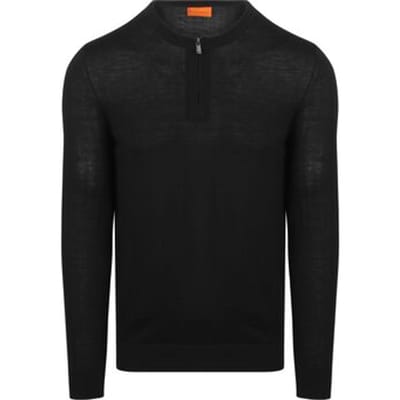 Suitable Crew Zip Merino Zwart - Maat XXL - Heren - Quarter zip - Schipperstrui met rits - Volwassen mannen - Sweater