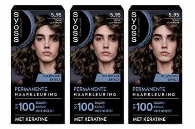 SYOSS Permanent Coloration 5-95 - Haarverf - Permanente Haarkleuring - Cool Lichtbruin – Grijsdekking – Vermindert Haarbreuk - 3 Stuks