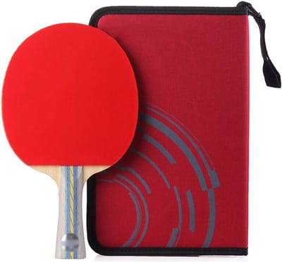 Tafeltennisracket Set - Pingpongbatjes - Sportief Spel - 5-laags Puur Hout - Horizontale Shot - Rood Zwart