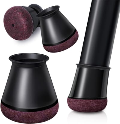 VH Supplies®Stoelpoot Beschermers - Stoelpootdoppen - Vloerglijders - 24 Stuks - Rond - Zwart
