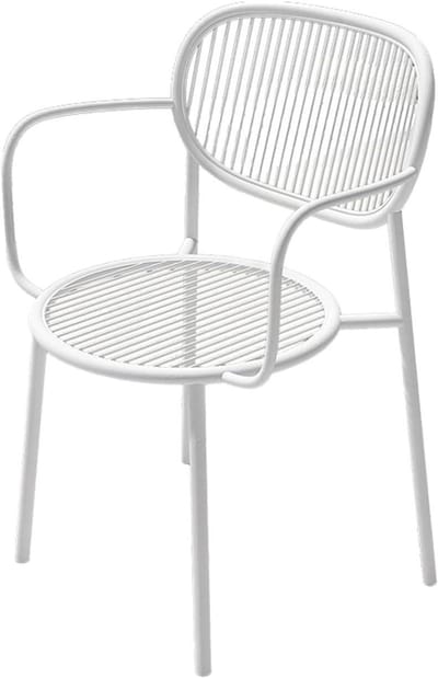 Terras Tafel - Buitenmeubel - Gezellig Zitten - Roestbestendig Metaal - 70x70x75cm - Geel