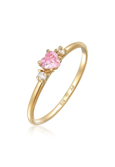 Elli - Ring - Dames verlovingsring hart met zirkonia kristal in 925 sterling zilver - Dames