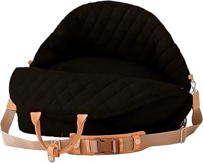 Huisdier autostoel - Reisbed hond - Veilig reizen - Met veiligheidsriem - 40 x 30 x 6 cm - Zwart