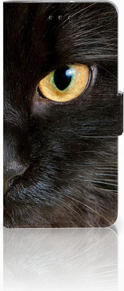 Motorola Moto G7 Play Telefoonhoesje met Pasjes Zwarte Kat