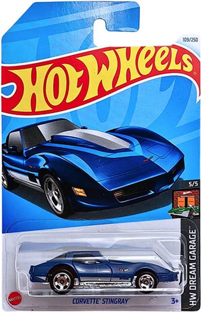 HOT WHEELS CORVETTE STINGRAY BLUE 109/250 1:64 HW DREAM GARAGE 5/5