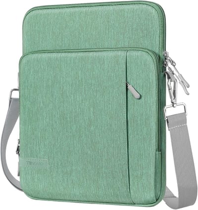 SnelShoppen - TiMOVO Tablethoes Draagtas met Zakken en Schouderriem voor Tablet 10 inch, Waterdicht, Zwart, Ideaal voor Reizen, Werk en School