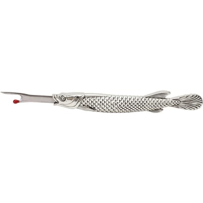Découseur Point de Croix Vintage Forme Poisson Métal Outil Portatif de Retrait de Fil pour Projets de Couture argenté