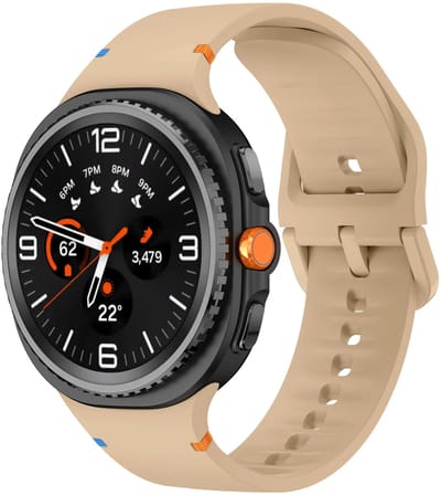 Strap-it Siliconen bandje met gespsluiting geschikt voor Samsung Galaxy Watch 9 (40/44mm) / Watch 8 (40/44mm) / 8 Classic (46mm) - beige