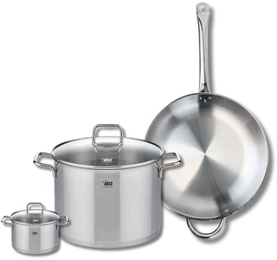 Set van 1 Koekenpan 32 cm en 2 kookpotten 12 en 26 cm Elo Profi Citrin