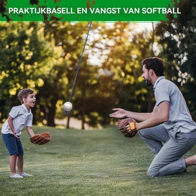 Slag Trainer Baseball - Softbal Oefenaccessoires - Effectief Trainen - Draagbare Oplossing - 3 Meter Touw - Zwart