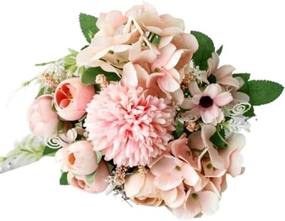 Bruiloft Boeket - Kunstbloemen Bruidsboeket - Bruiloft Decoratie - Levensechte Zijden Bloemen - 31 cm Hoog - Kleur3