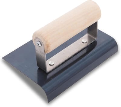 Randtroffel Blauwstaal met Houten Handvat voor Beton en Cement - Afrondingtrol 3mm