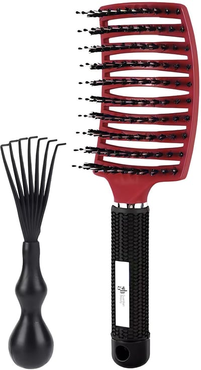 Guardian Beauty Anti Klit Haarborstel - Rood - Kappersborstel - Met Haarborstelreiniger