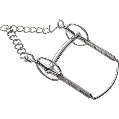 Gebogen recht paardenbit met clip Feeling