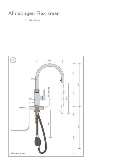 Quooker Flex round gun metal met Pro3 reservoir
