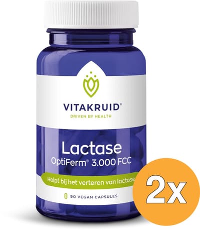 2x Vitakruid Lactase Enzym Optiferm® 3.000 FCC (90 vega capsules)