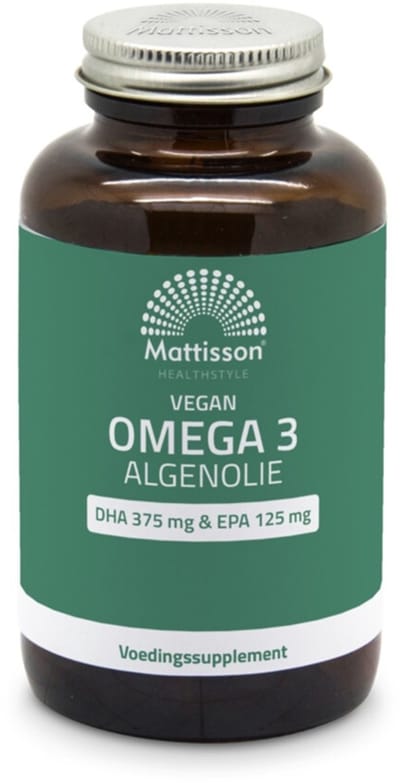 Mattisson HelathStyle Vegan Omega 3 Algenolie 375 DHA 125 EPA - 2 x 180 vegacapsules - Voordeelverpakking